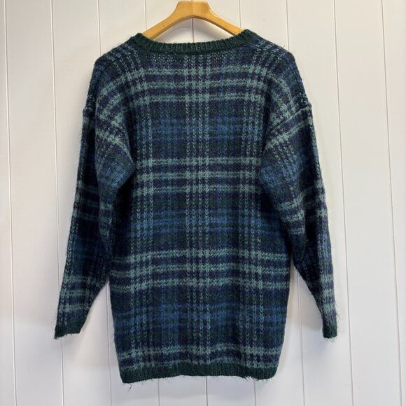 Vintage Paul Harris Design Womens Academia Plaid Mohair Blend Sweater Size S - Picture 2 of 7
